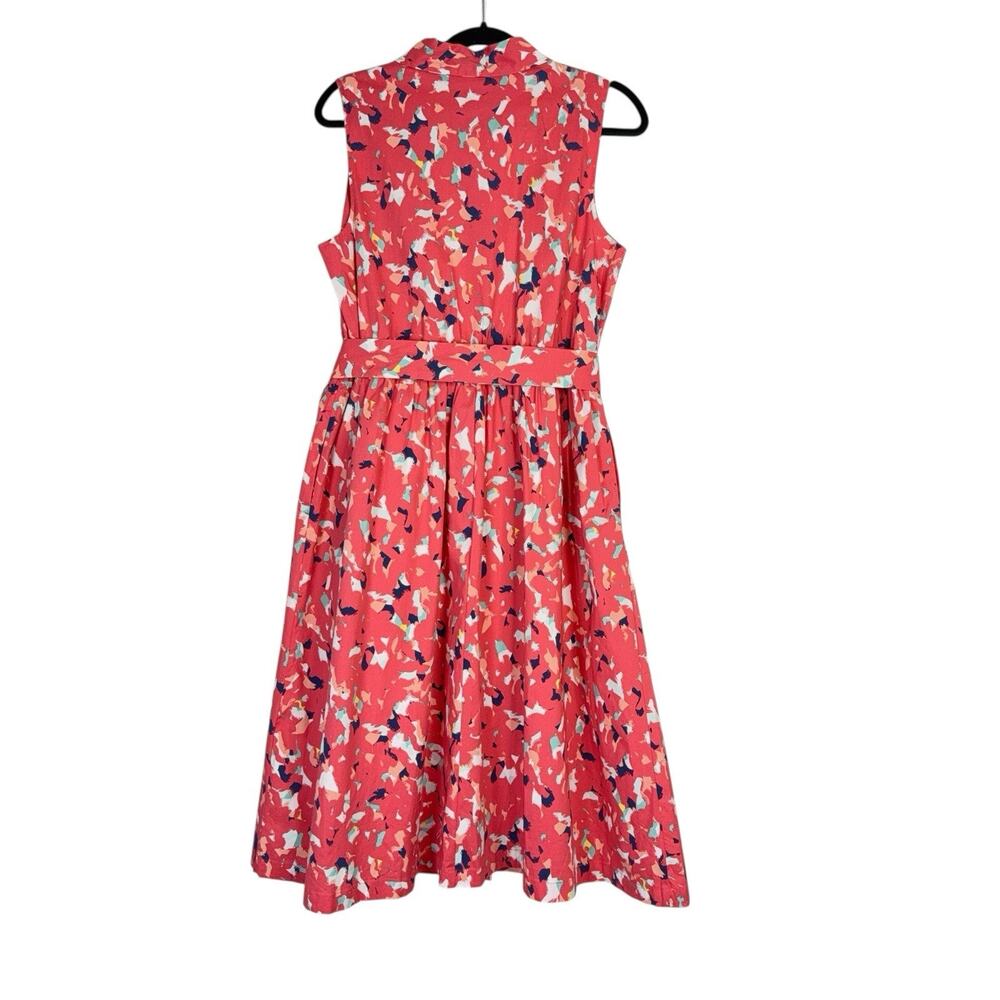 J Jason Wu A-Line V-Neck Cotton Stretch Midi Pinup Style Dress Women Size Medium - Picture 3 of 11